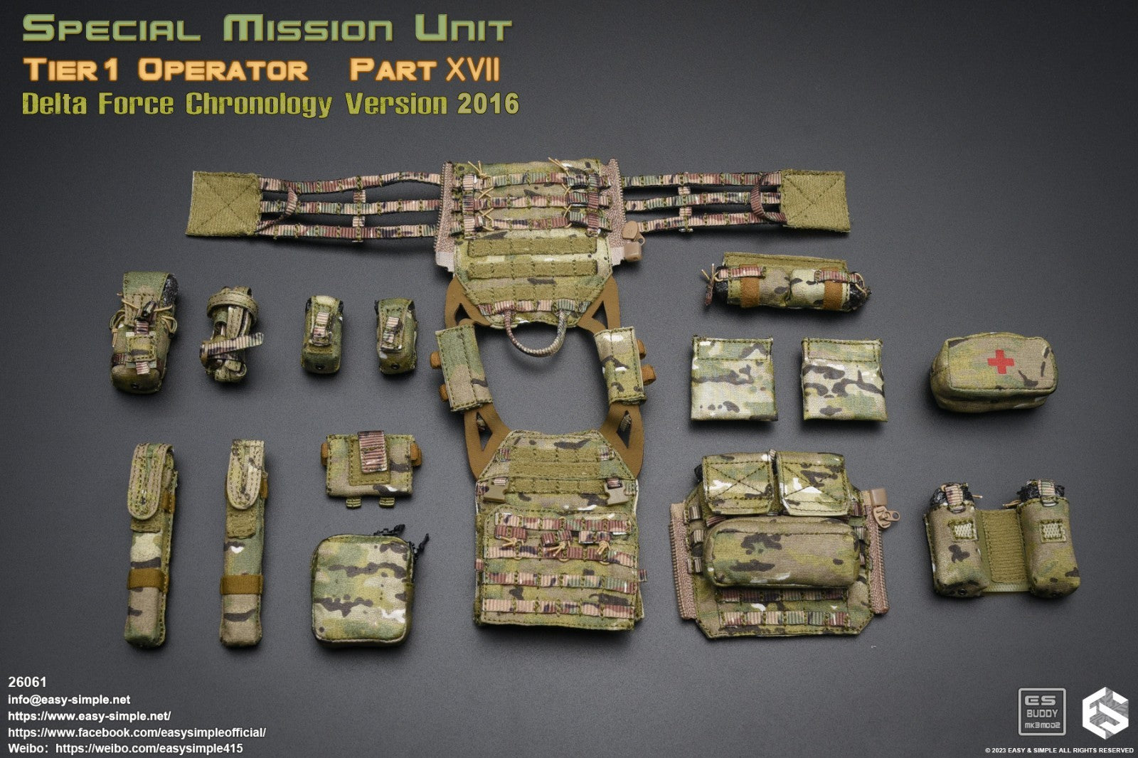 1:6 scale Easy Simple Multicam JPC Plate Carrier READ NOTES for 12" Figures