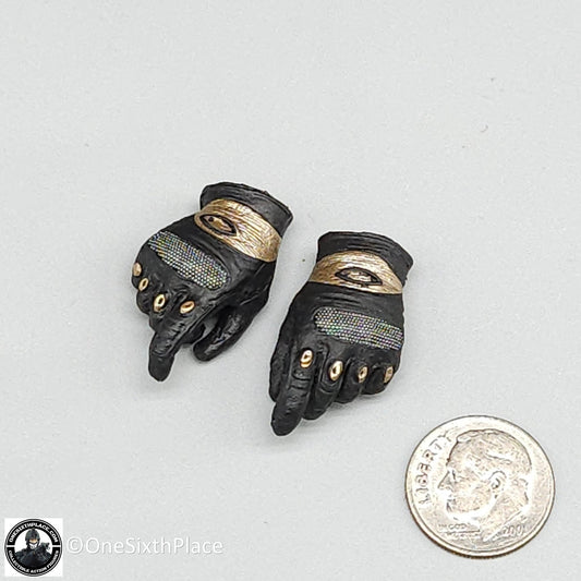 1:6 scale Fire Girl Female CQB Tactical Agent Black Gold Gloves for 12" Figures
