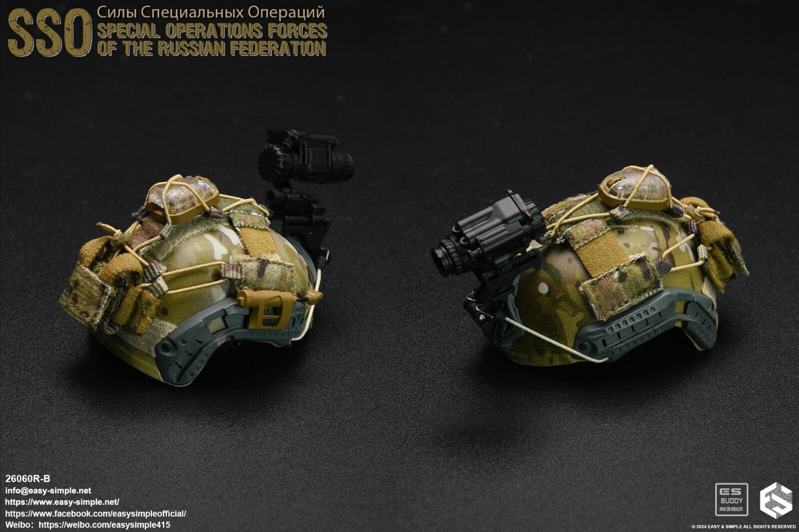 1:6 Easy & Simple Russian Special Operations Forces SSO Multicam Helmet w/ NVG