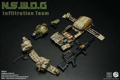 1:6 Easy & Simple NSWDG Infiltration Team AOR1 SAW Ammo Pouch 12" Figures