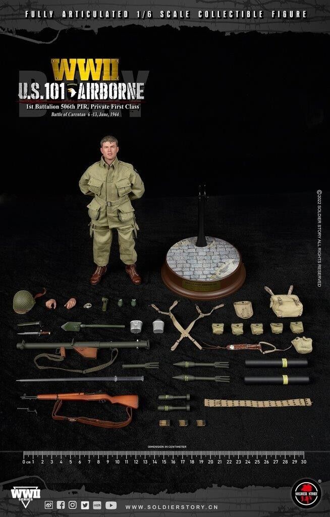 1:6 Soldier Story WWII US 101st Airborne 506th PIR Private Ryan 12" Figure