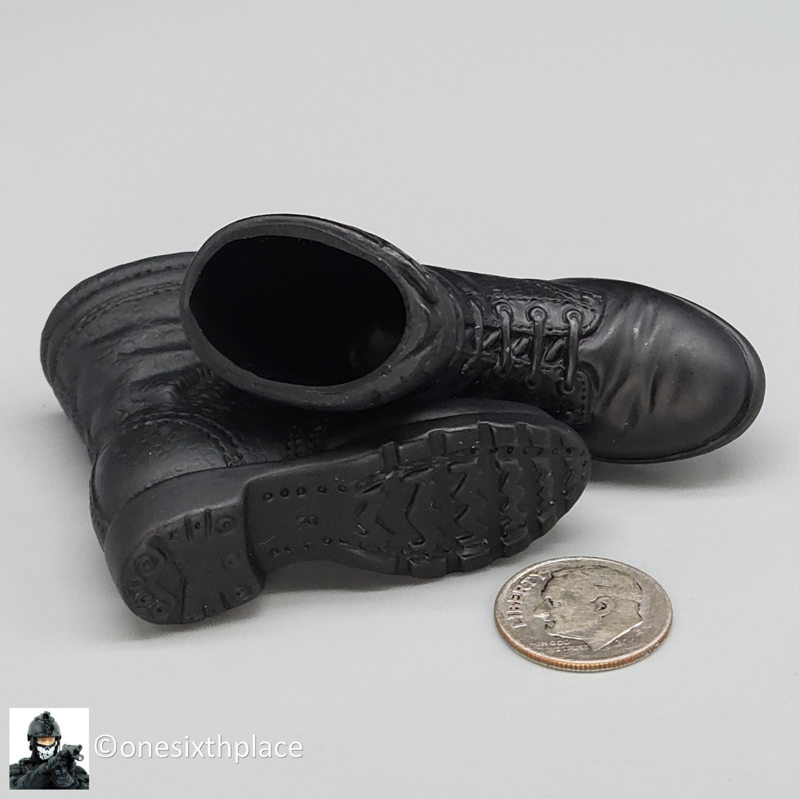 1:6 Ultimate Soldier Russian Spetsnaz Molded Black Combat Boots for 12" Figures