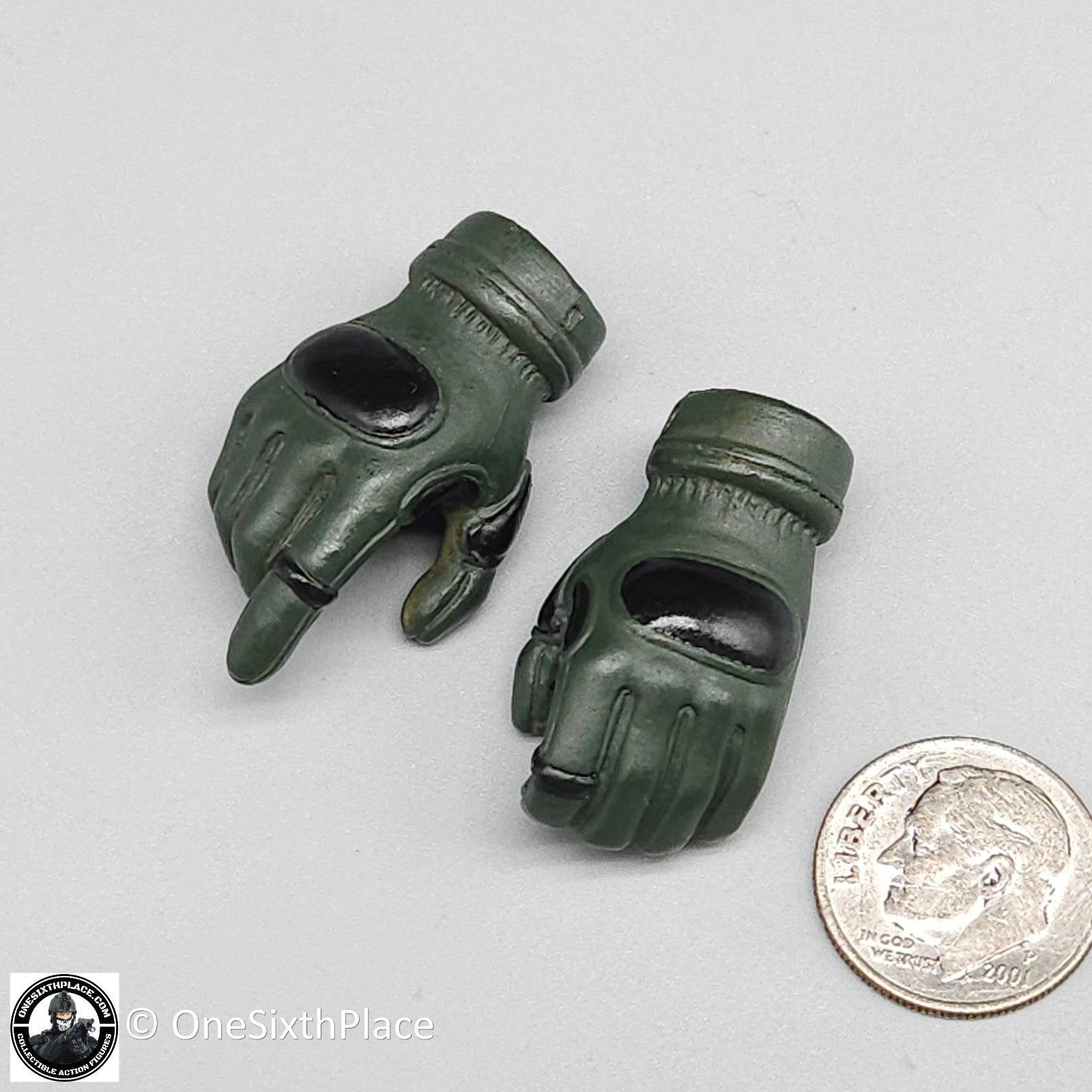 1:6 scale Female Green Tactical Gloves for 12" Figures