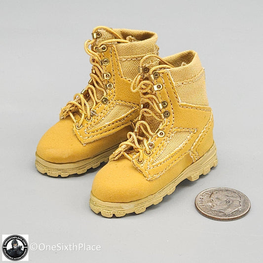 1:6 scale DiD US Army ACU Combat Uniform Tan Boots (Foot Type) for 12" Figures