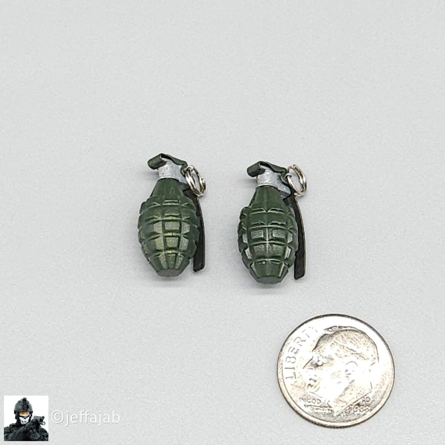 1:6 scale Soldier Story WWII US 101st Airborne Private Ryan Metal Grenade (x2)