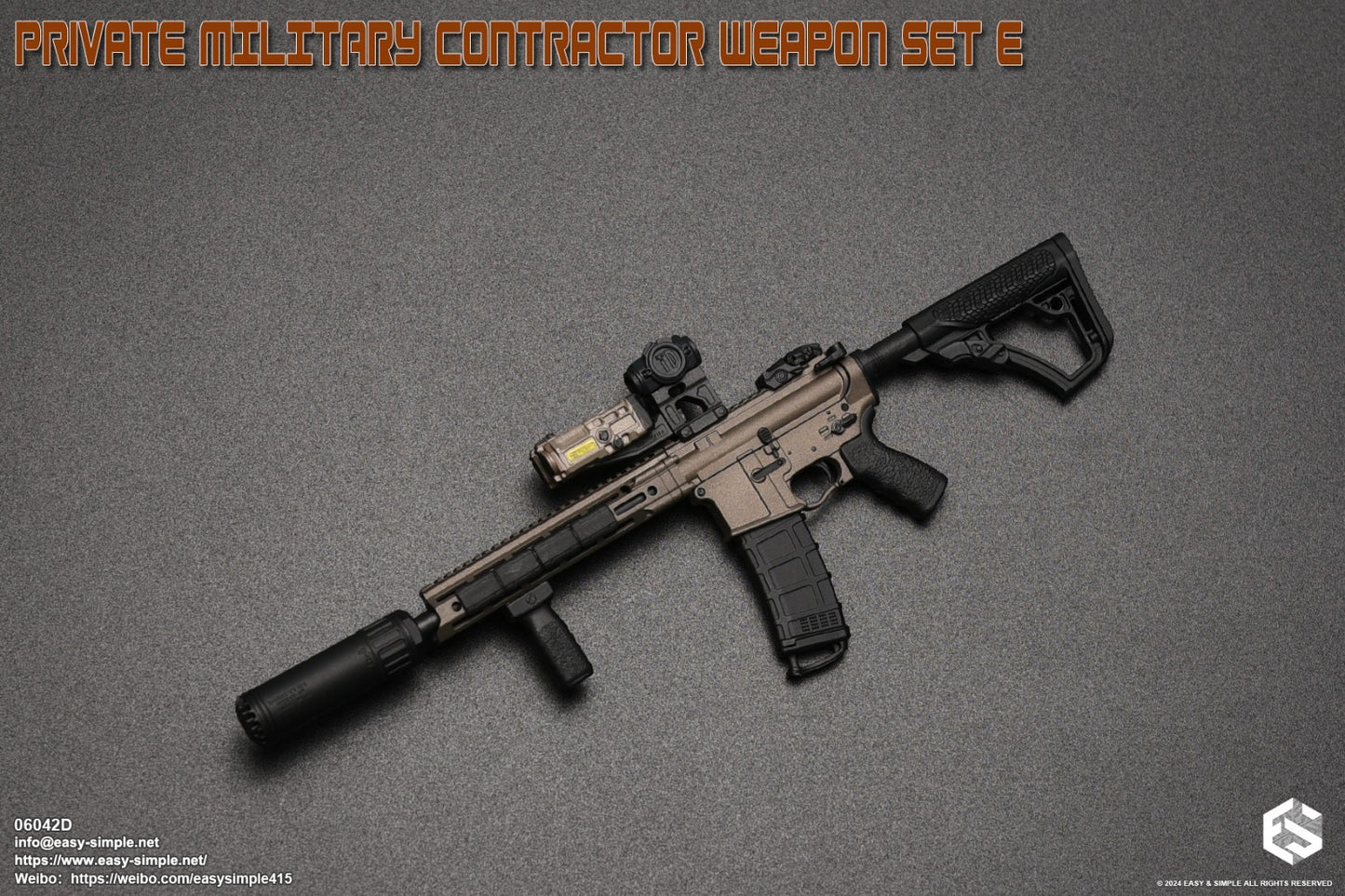 1:6 Easy & Simple PMC DD Stock for M4 Rifle for 12" Figures 06042D