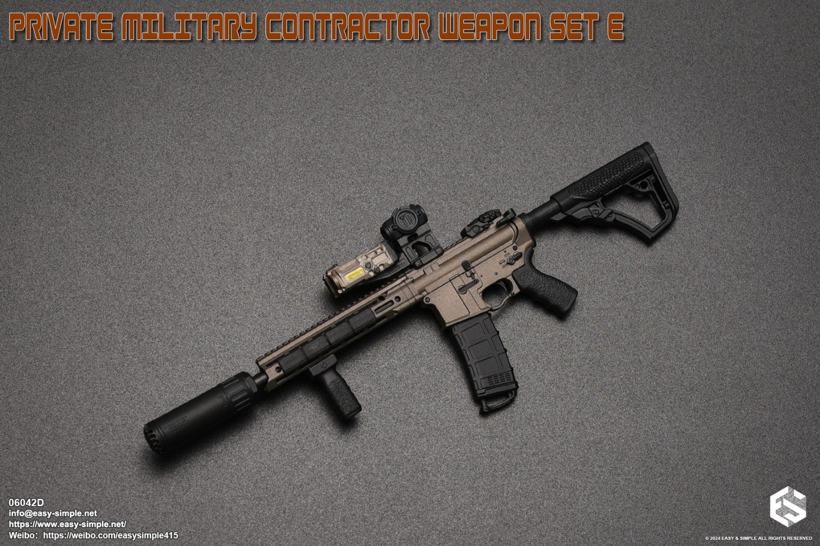 1:6 Easy & Simple PMC DD Stock for M4 Rifle for 12" Figures 06042D