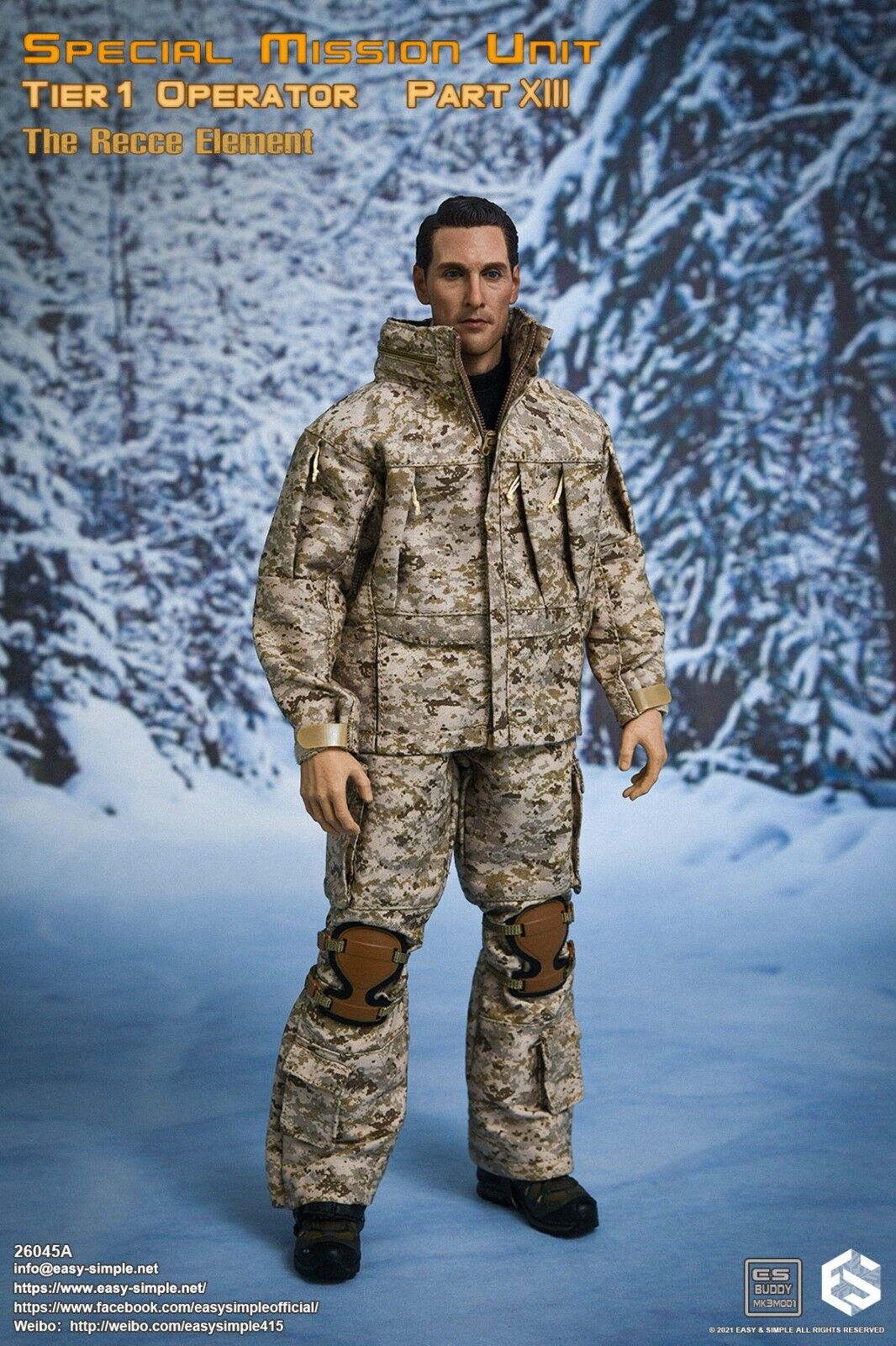 1:6 Easy Simple Recce Element Level 6 Camo Uniform for 12" GI Joe Dragon DamToys