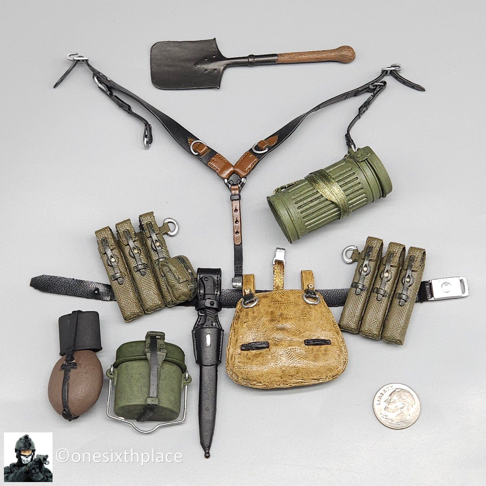 1:6 scale Ultimate Soldier WWII German NCO Belt Ammo Pouch Set for
