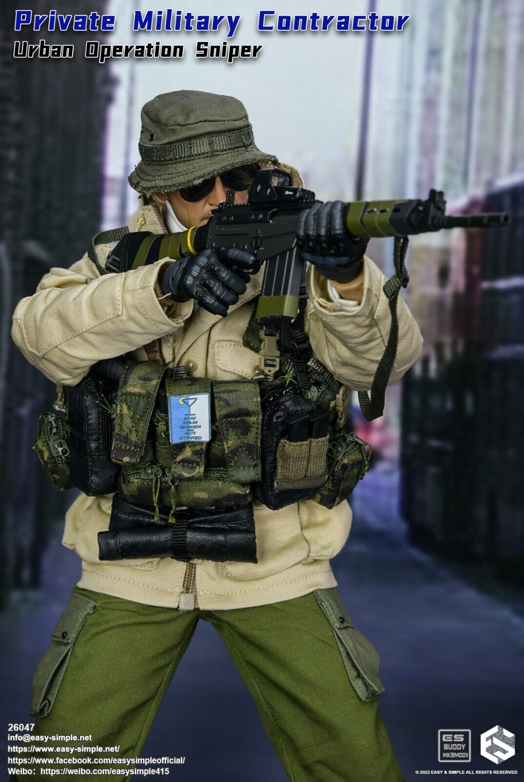 1:6 Easy & Simple PMC Urban Operation Sniper MK5 Chest Rig Set for 12" Figures