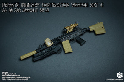 1:6 Easy & Simple PMC Weapon Set C SA 58 7.62 Assault Rifle Gold ACOG 06034B