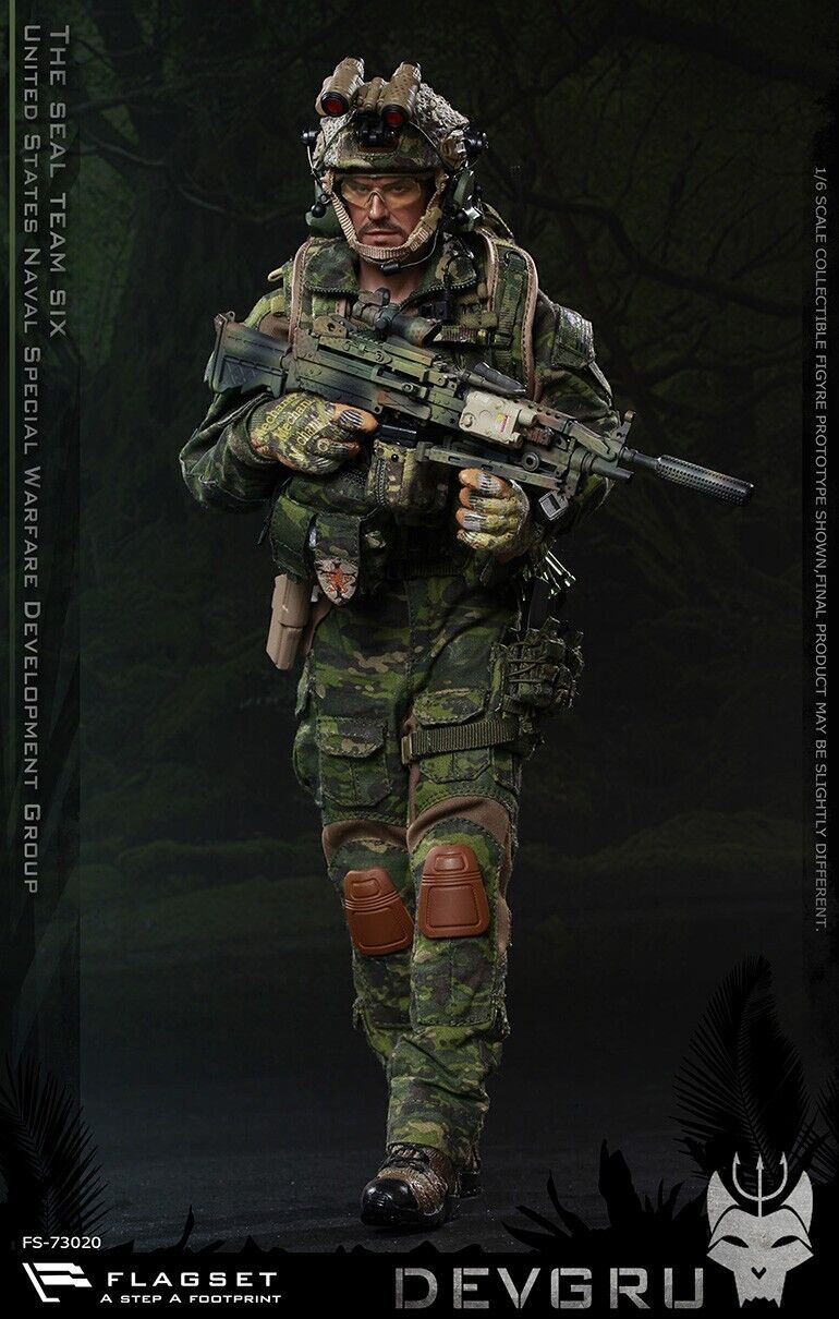 1:6 Flagset DEVGRU Jungle Dagger Multicam Camo 100RD Ammo Box Cover 12" Figures