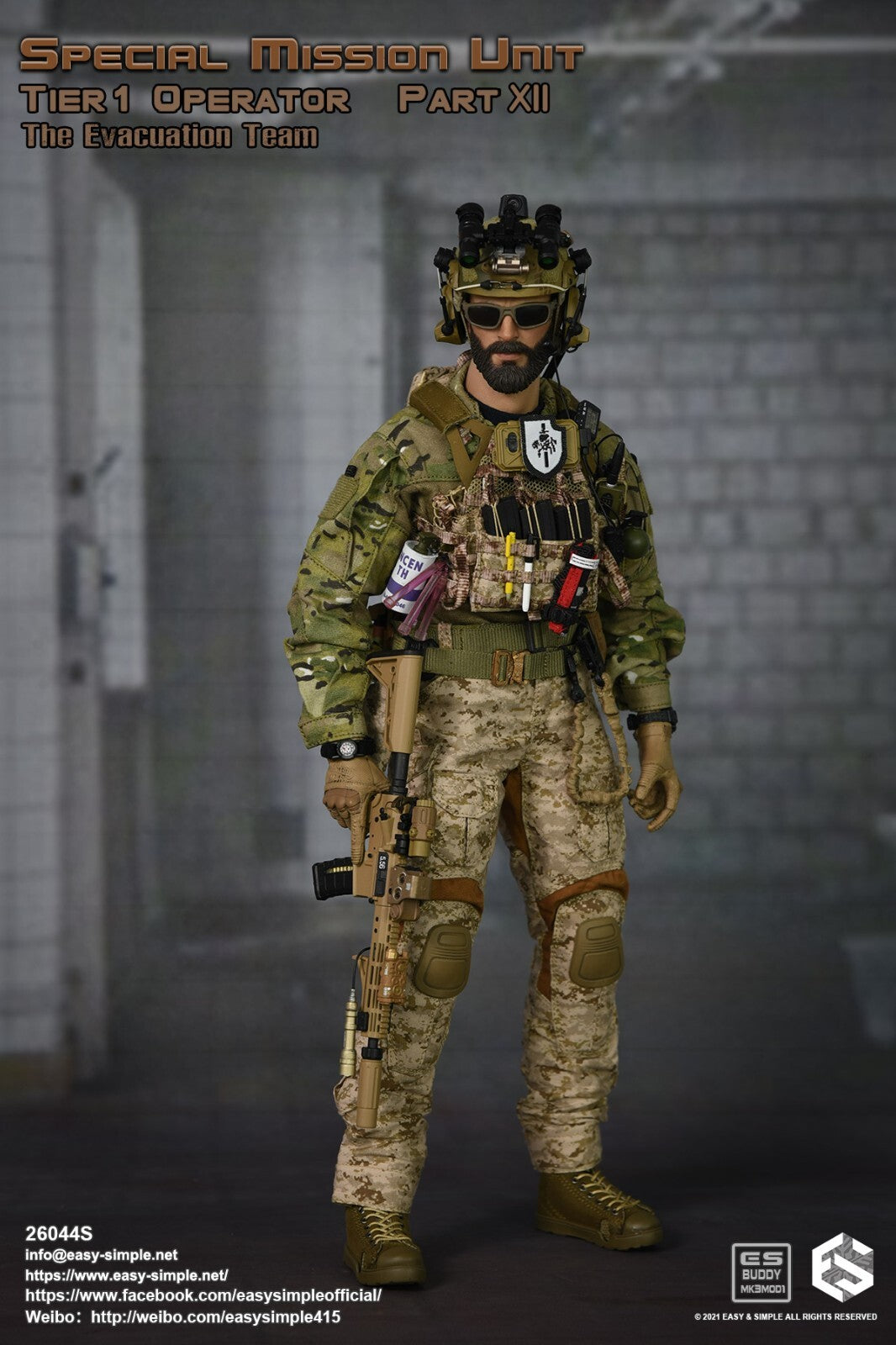 1:6 Easy & Simple Evacuation Team Multicam LEAF Combat Shirt for 12" Figures
