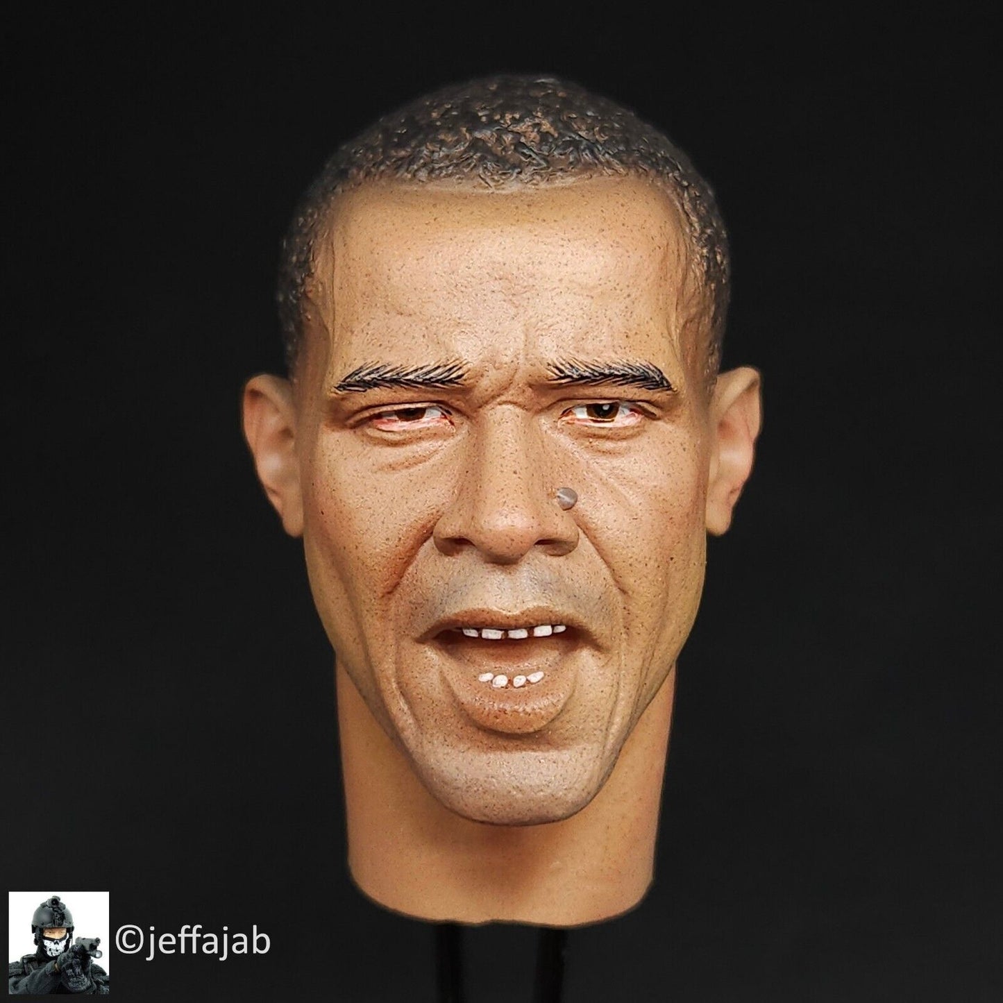 1:6 DiD Barack Obama Black AA Male Head Sculpt for 12" Figures