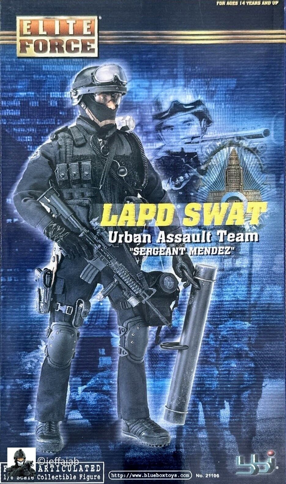 1:6 BBI LAPD SWAT Mendez Black PASGT Helmet for 12" Figures Police