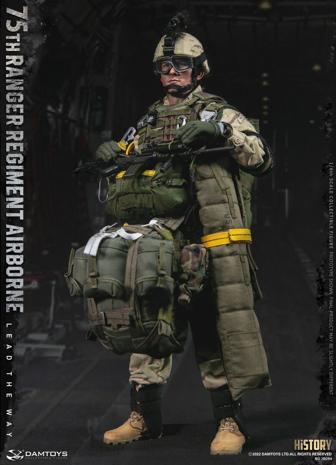 1:6 scale DamToys 75th Ranger Regiment Airborne 12" Figure 78094