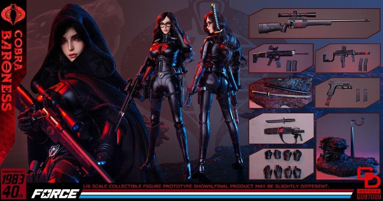 1:6 scale GD TOYS GI Joe Cobra Baroness 12" Female Figure GD-97009