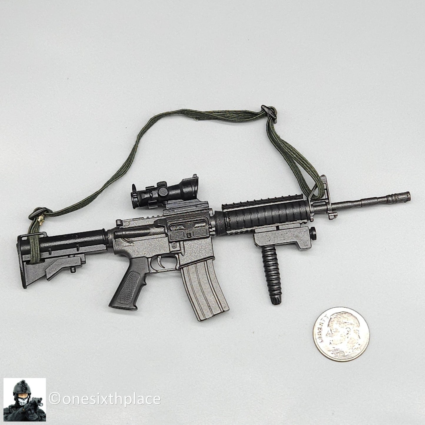 1:6 scale Dragon M4 Rifle w/ ACOG Sight & Tac Light Foregrip for 12" Figures