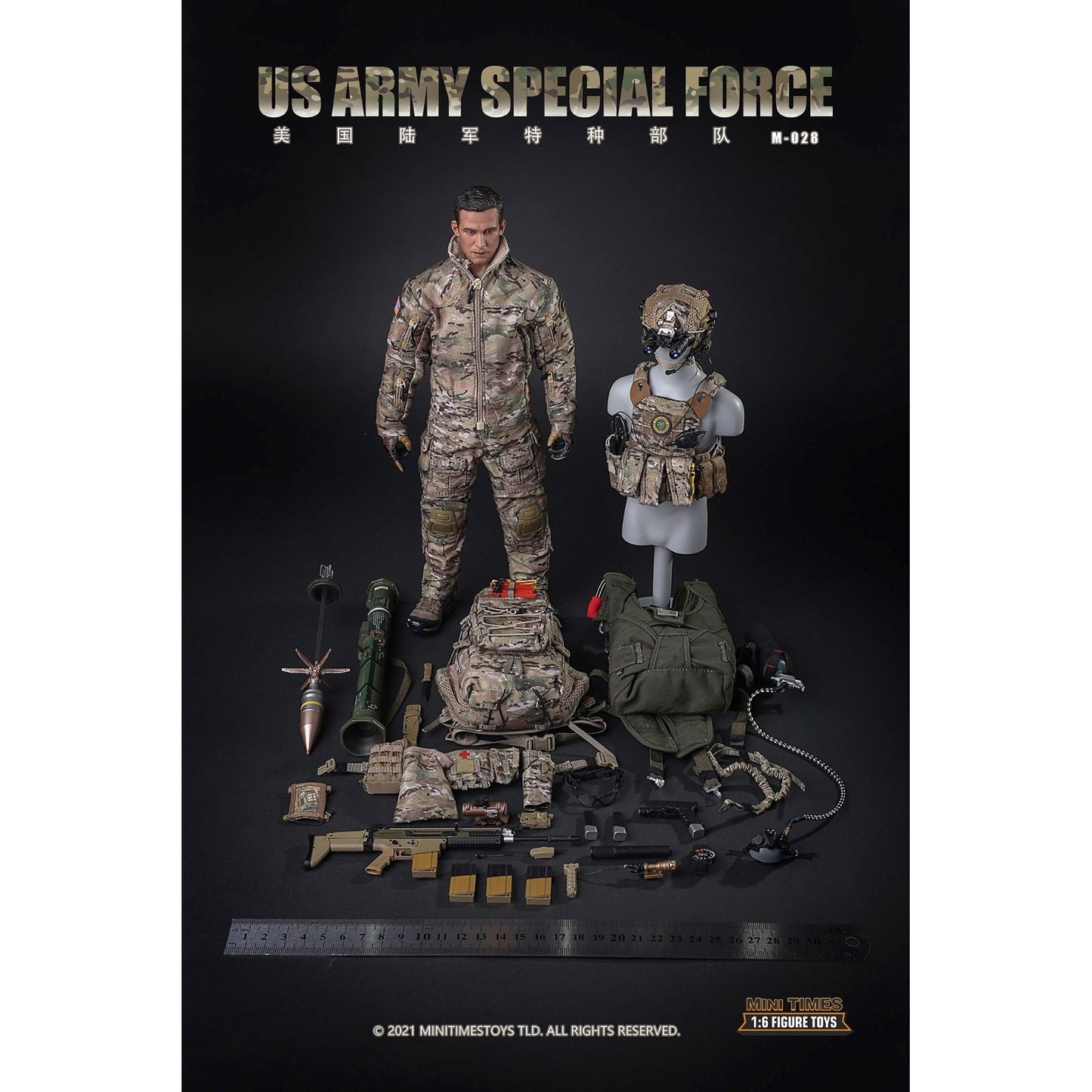 1:6 Mini Times US Army Special Forces HALO Multicam Uniform for 12" Figures M028