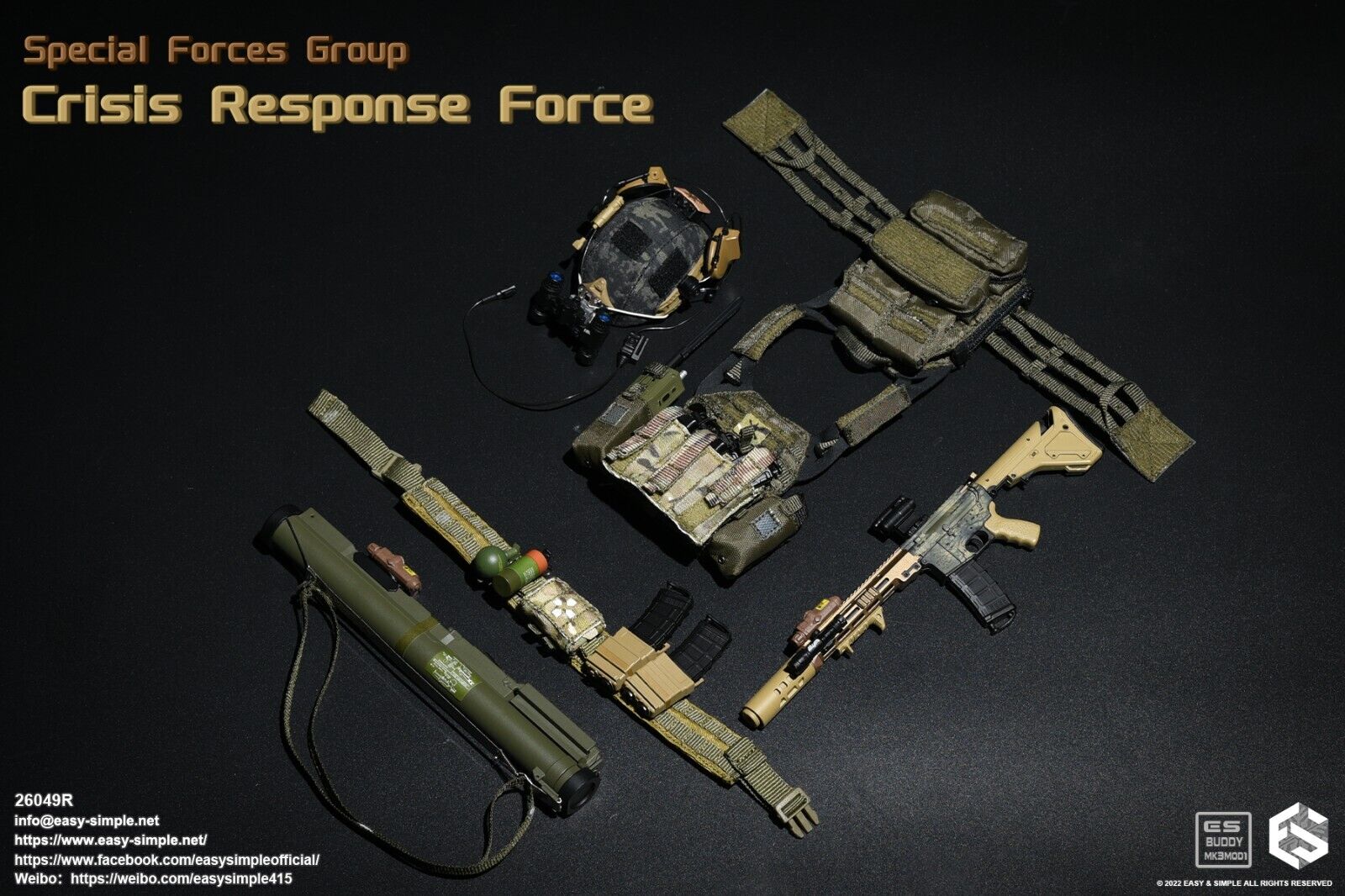 1:6 Easy & Simple Crisis Response Force M72 LAW Rocket Launcher for 12" Figures