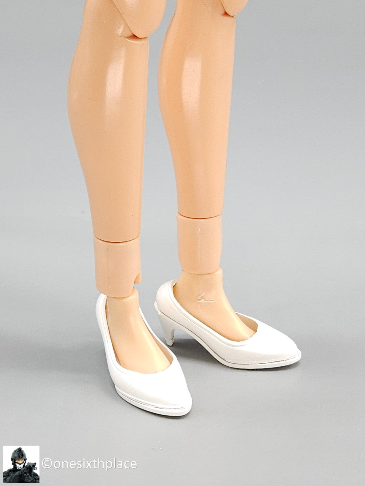1:6 Triad Toys Female White High Heels Shoes Style A (Short Heel) 12" Figures