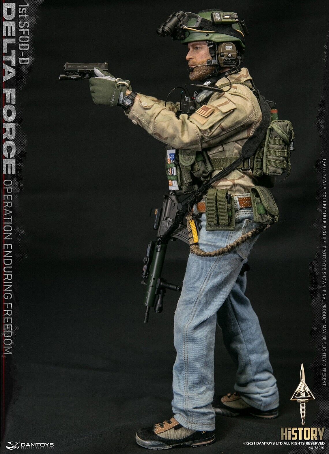 1:6 Damtoys 1st SFOD-D Enduring Freedom CAG SOPMOD M4 Rifle Set for 12" Figures