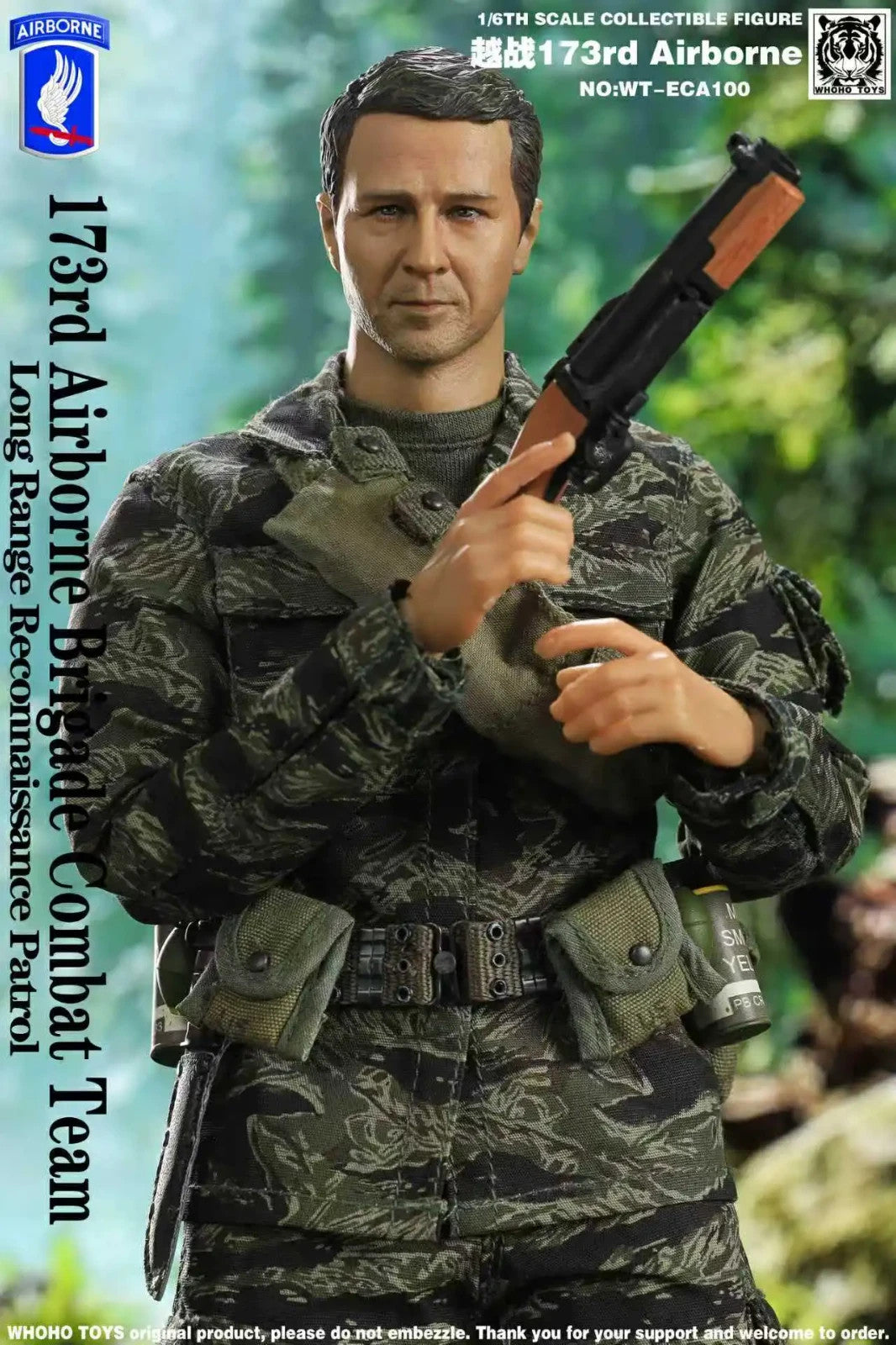 1:6 scale Whoho Toys Vietnam 173rd Airborne Tigerstripe Boonie Hat 12" Figures