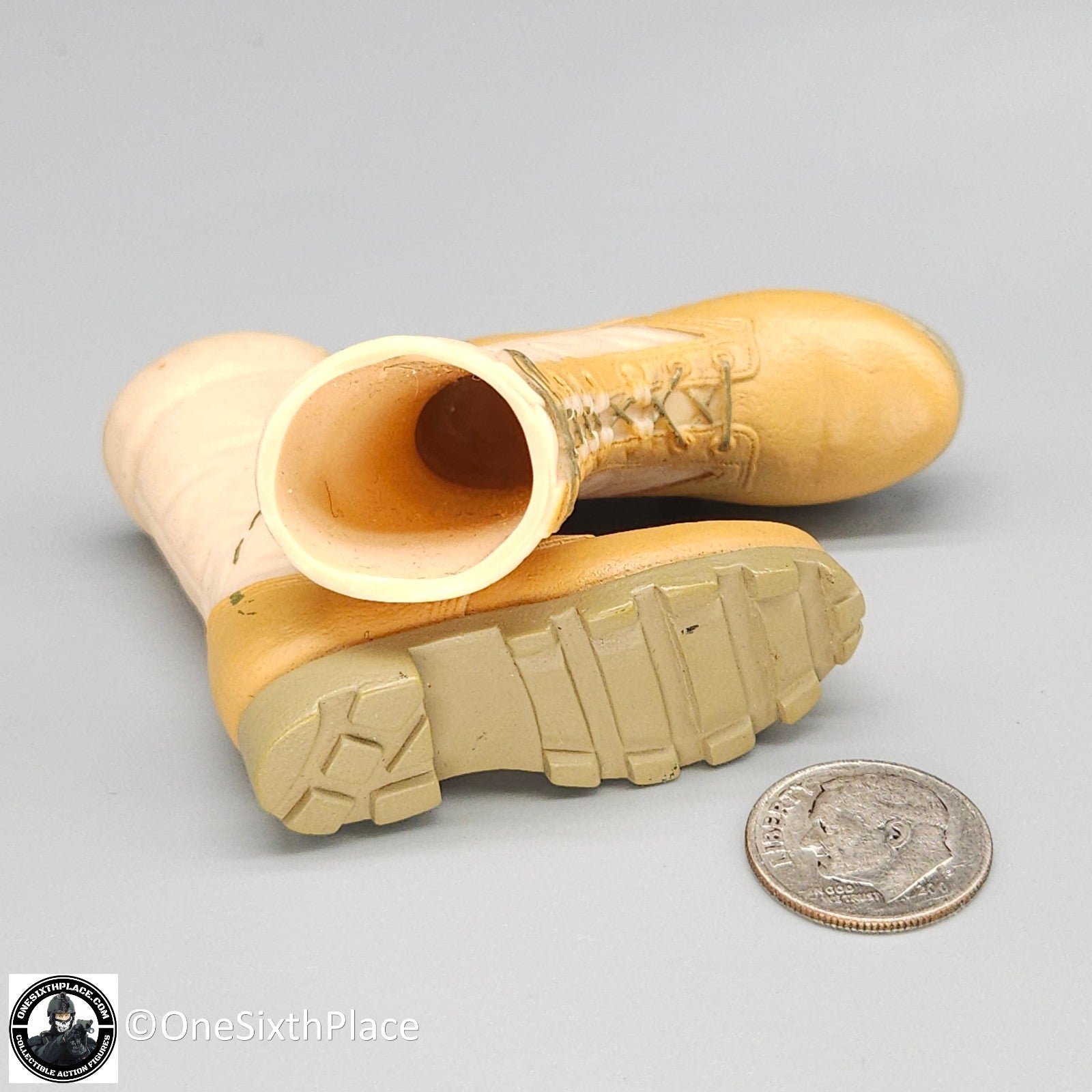 1:6 scale Hasbro GI Joe 2-Color Desert Combat Boots for 12" Figures