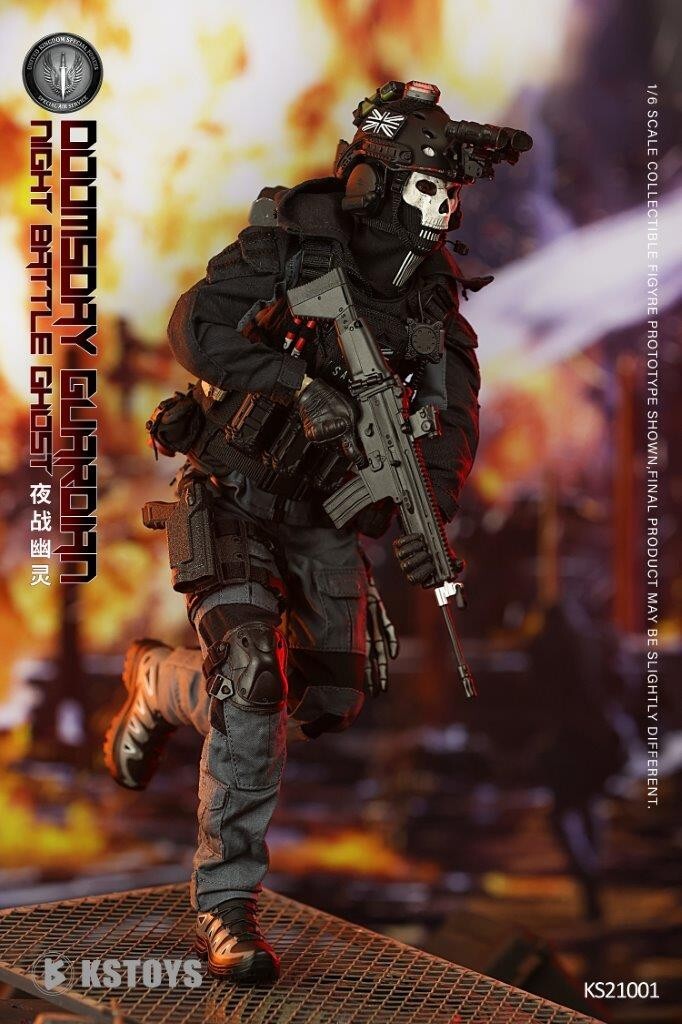 1:6 scale KSToys Doomsday Guardian Skull Mask Hood for 12" Figures