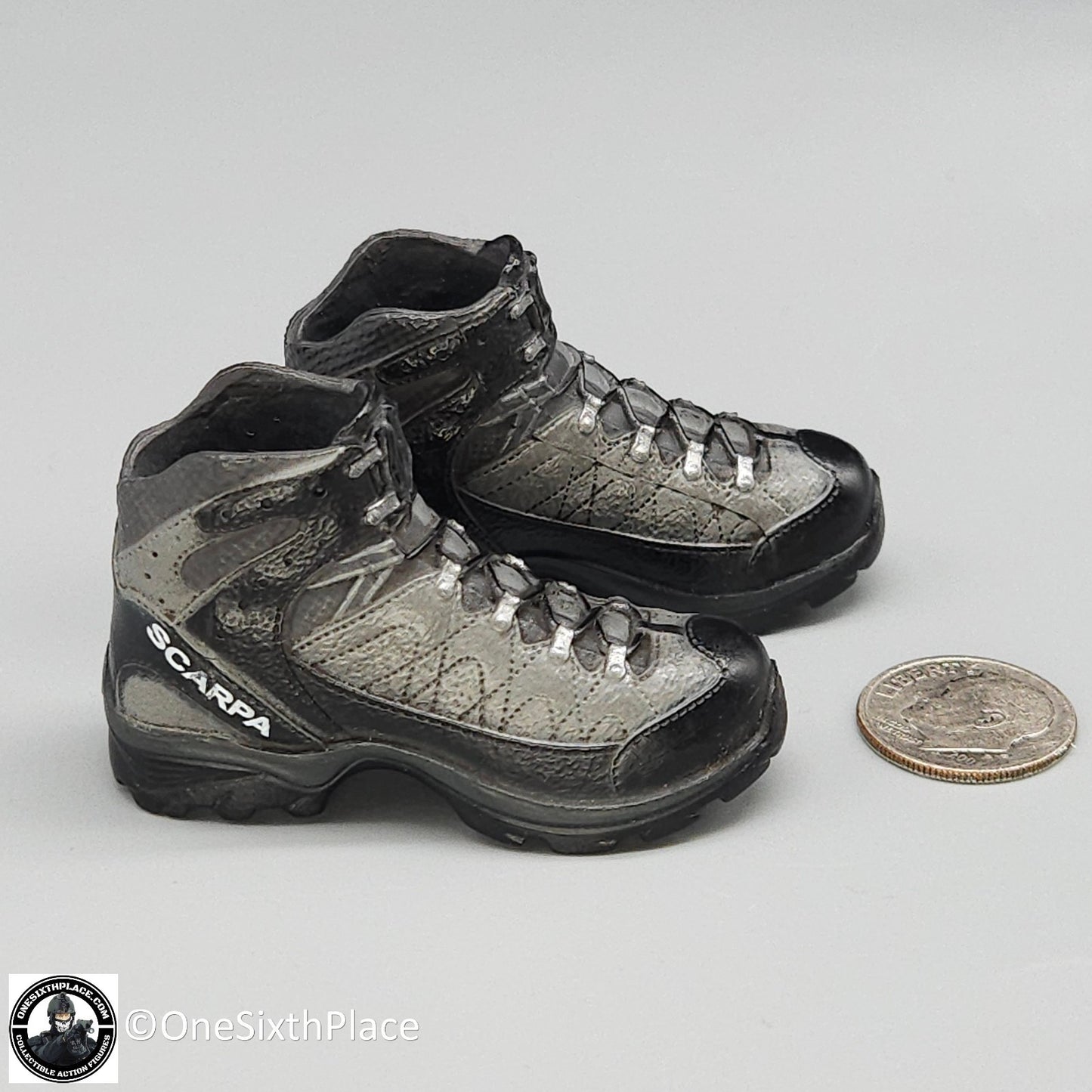 1:6 scale Easy Simple Scarpa GTX Shoes (Grey) for 12" Figures