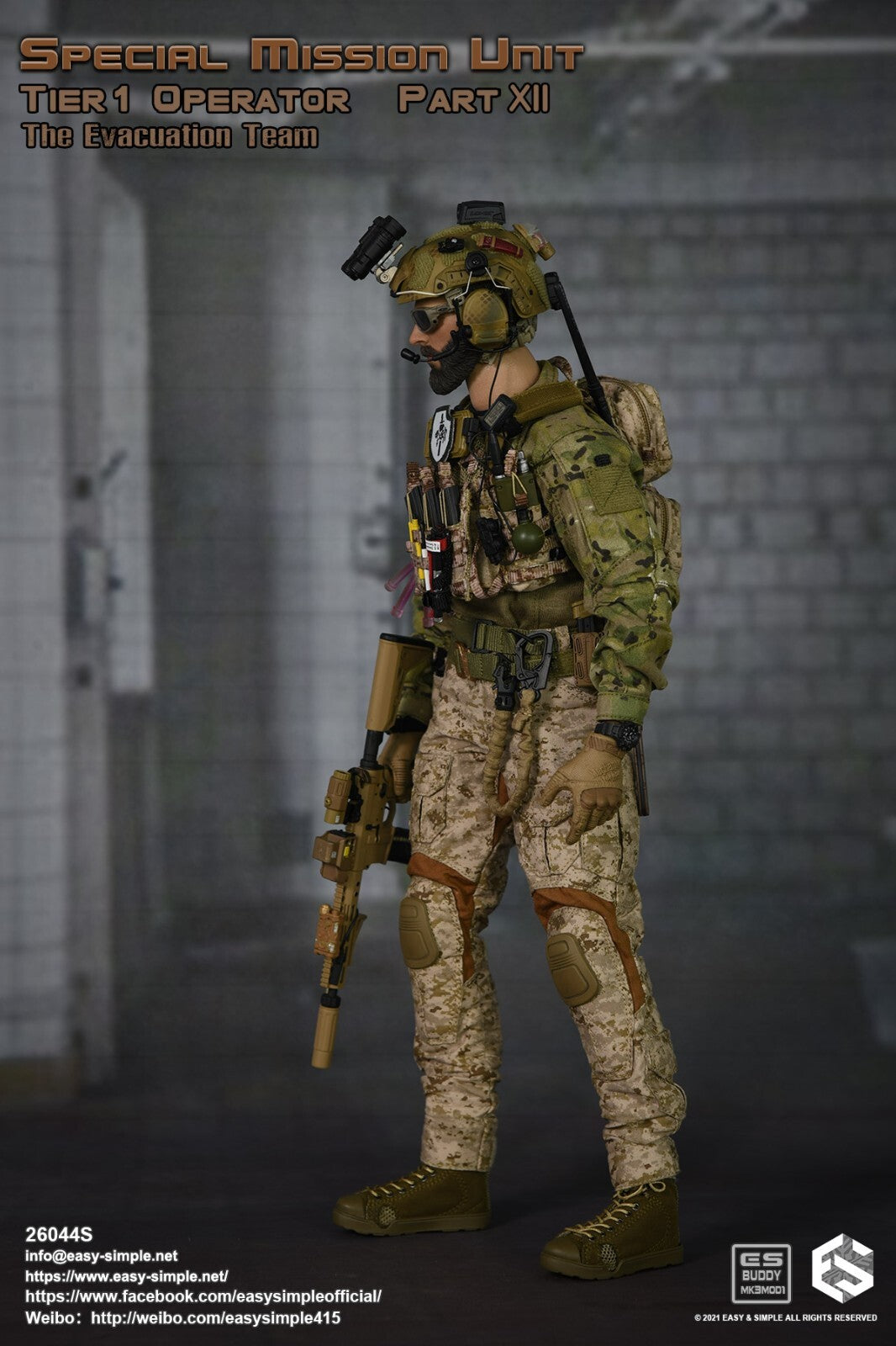 1:6 Easy & Simple Evacuation Team Multicam LEAF Combat Shirt for 12" Figures