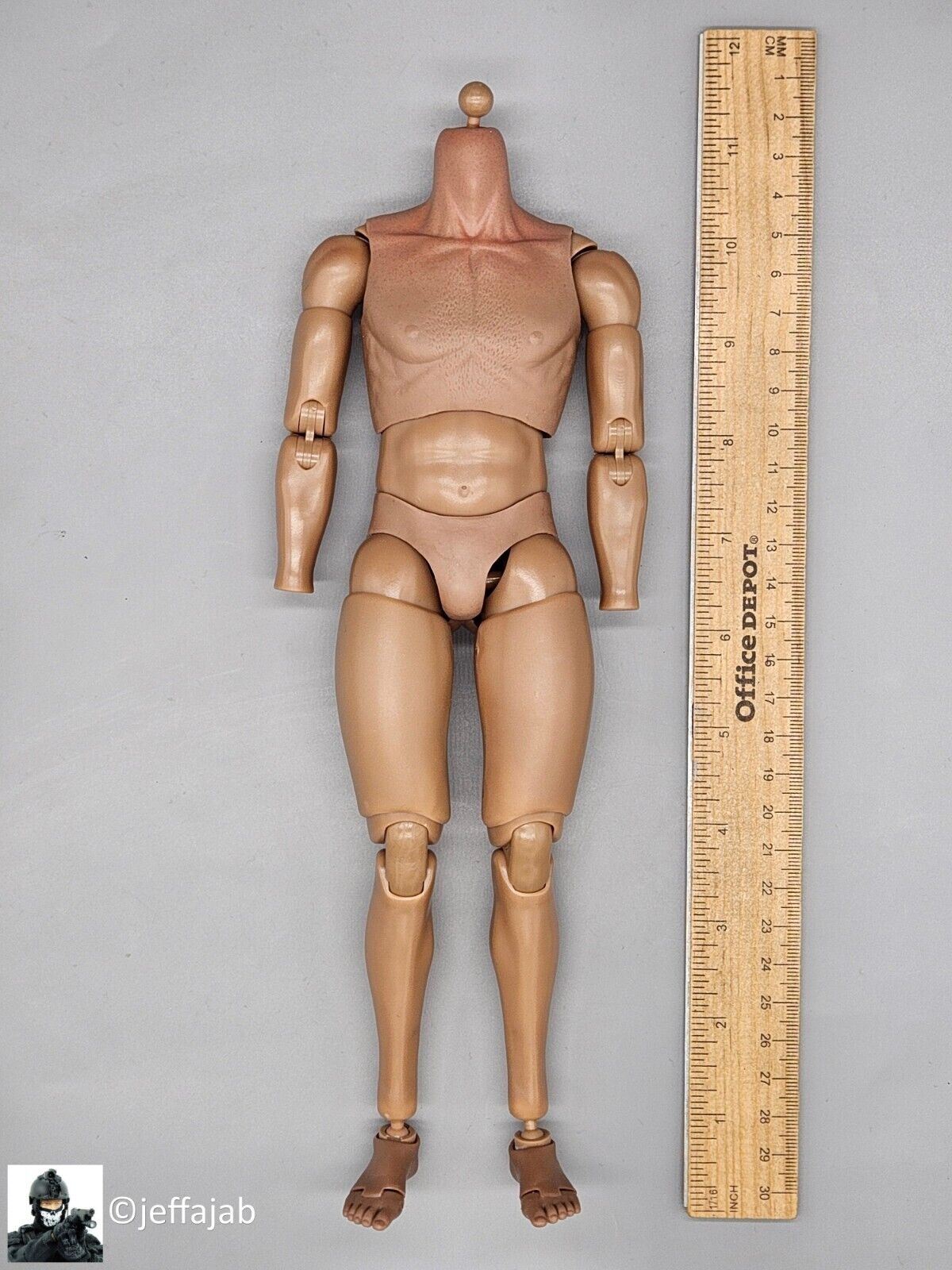 1/6 scale Soldier Story S2.5 Male Nude Body w/ Feet (No Head or Hands 12" Figure