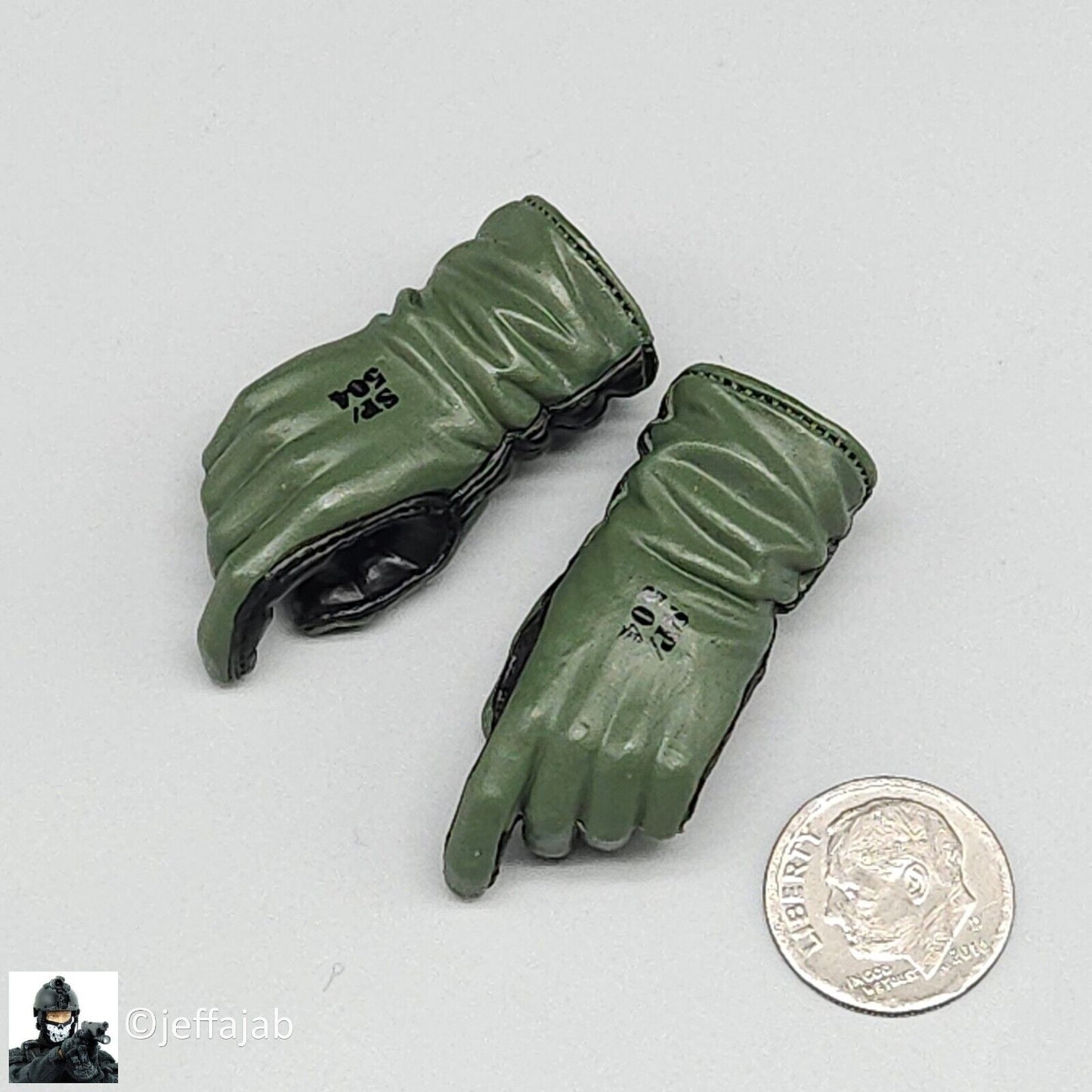 1:6 BBI Navy SEAL HALO Jumper Green Nomex Gloved Hands for 12" Figures