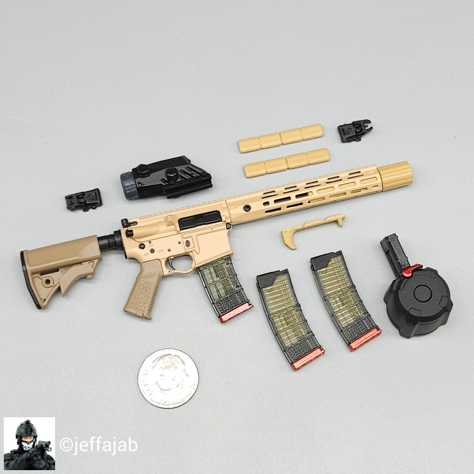 1:6 CBI Task Force 58 Female Erica Storm SR16 Carbine Rifle Set for 12" Figures