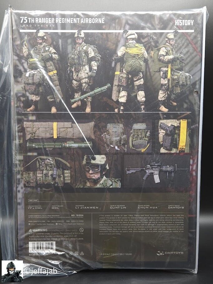 1:6 scale DamToys 75th Ranger Regiment Airborne 12" Figure 78094