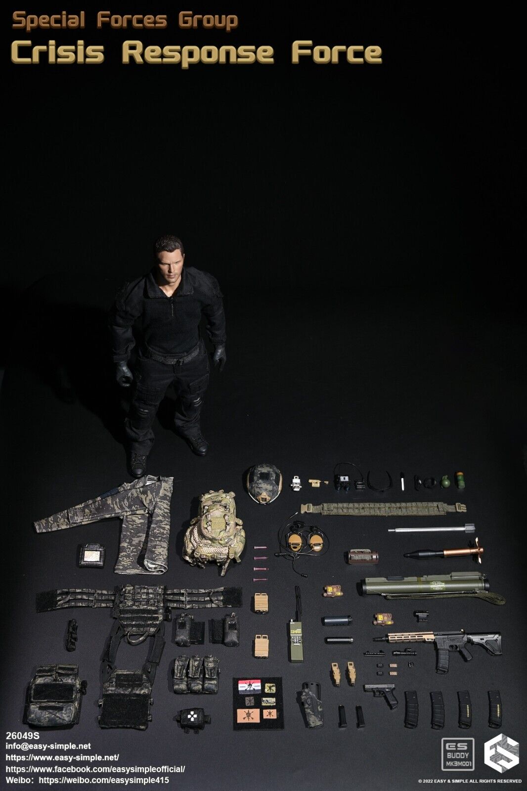 1:6 Easy & Simple Special Forces Group Crisis Response Force Map w/ Wrist Pouch