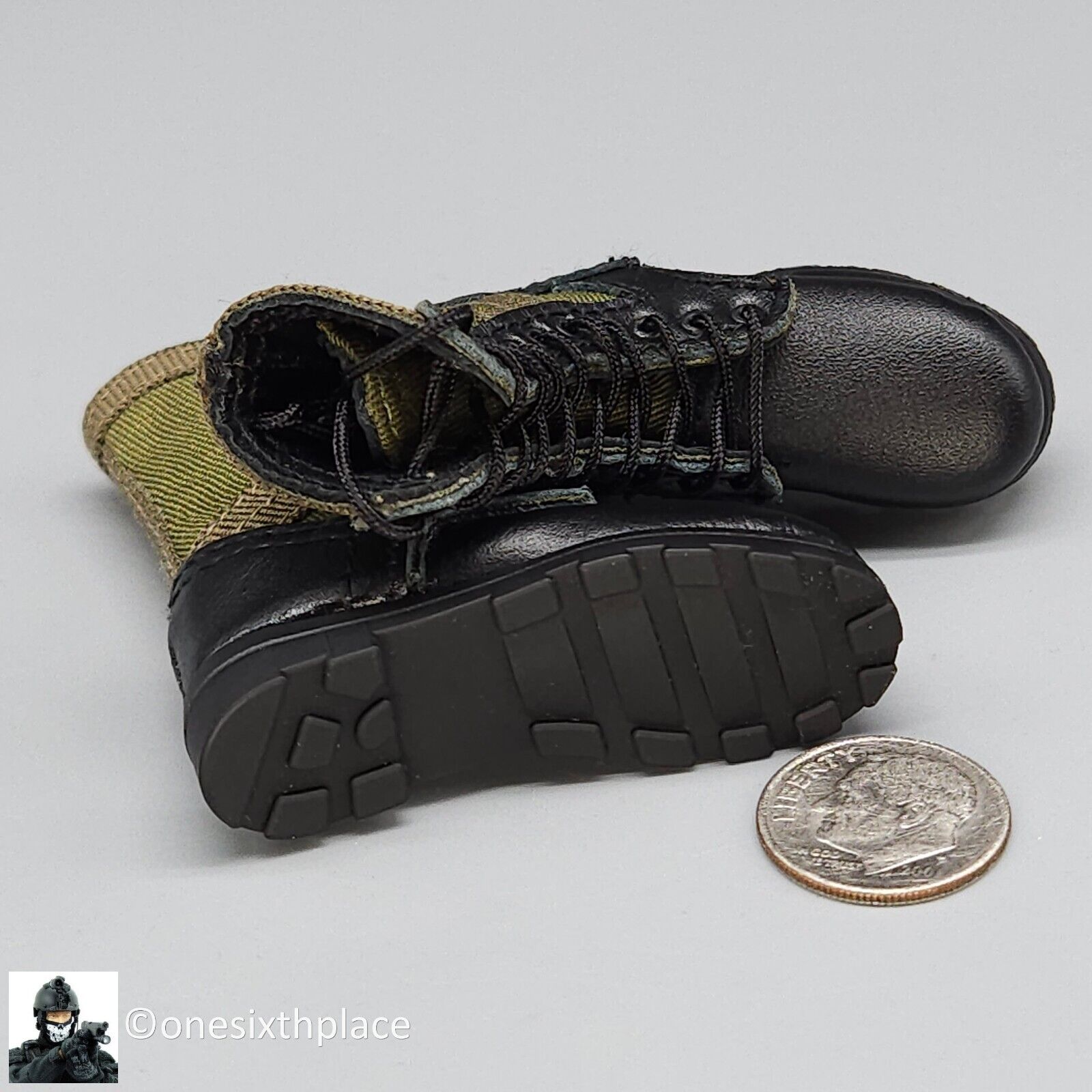 1:6 QO Toys Vietnam US Army Corpsman Jungle Boots (Feet Type) for 12" Figures
