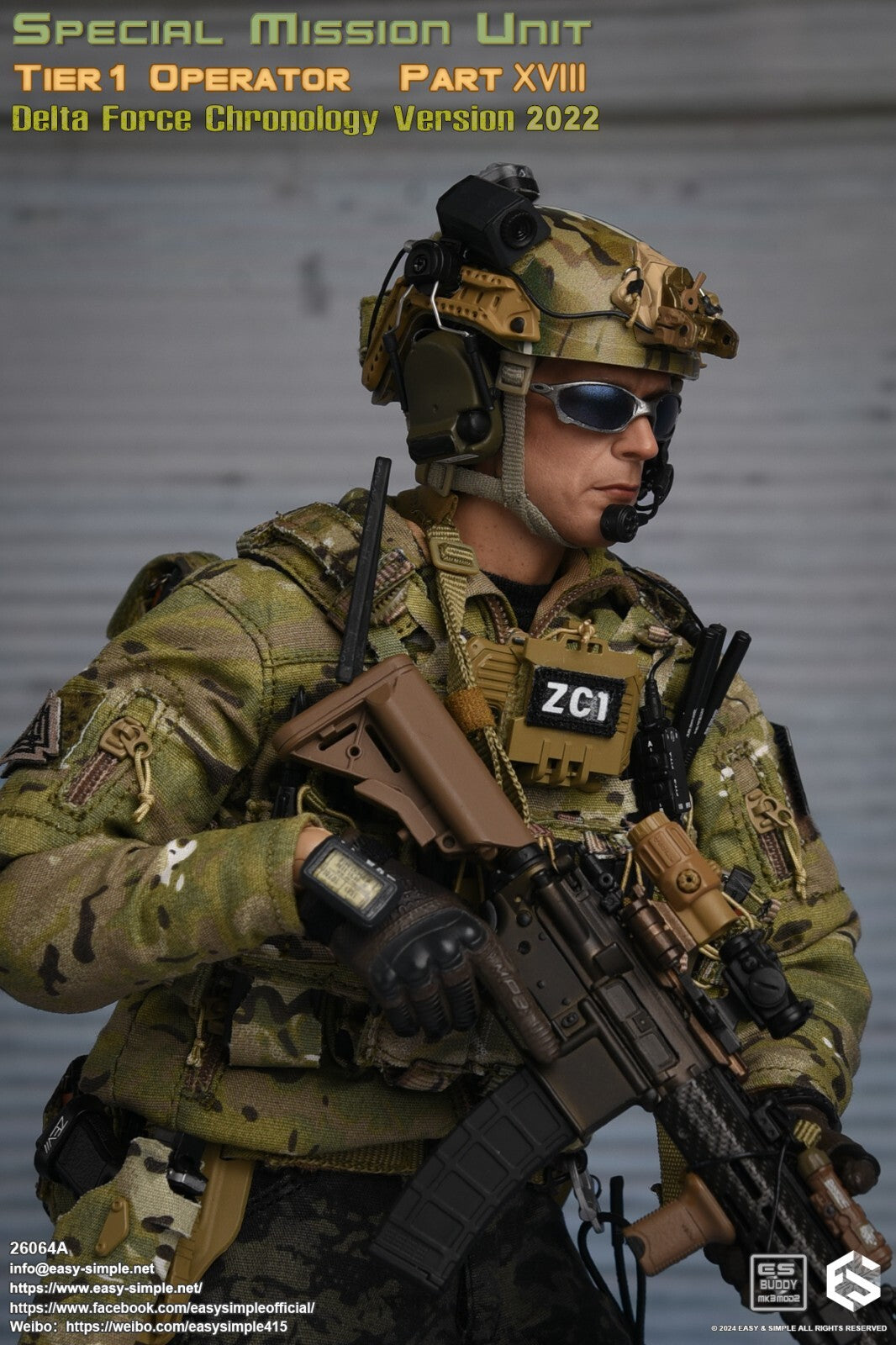 1:6 scale Easy & Simple Delta Force Chronology 2022 Ver. A Multicam PCU Jacket