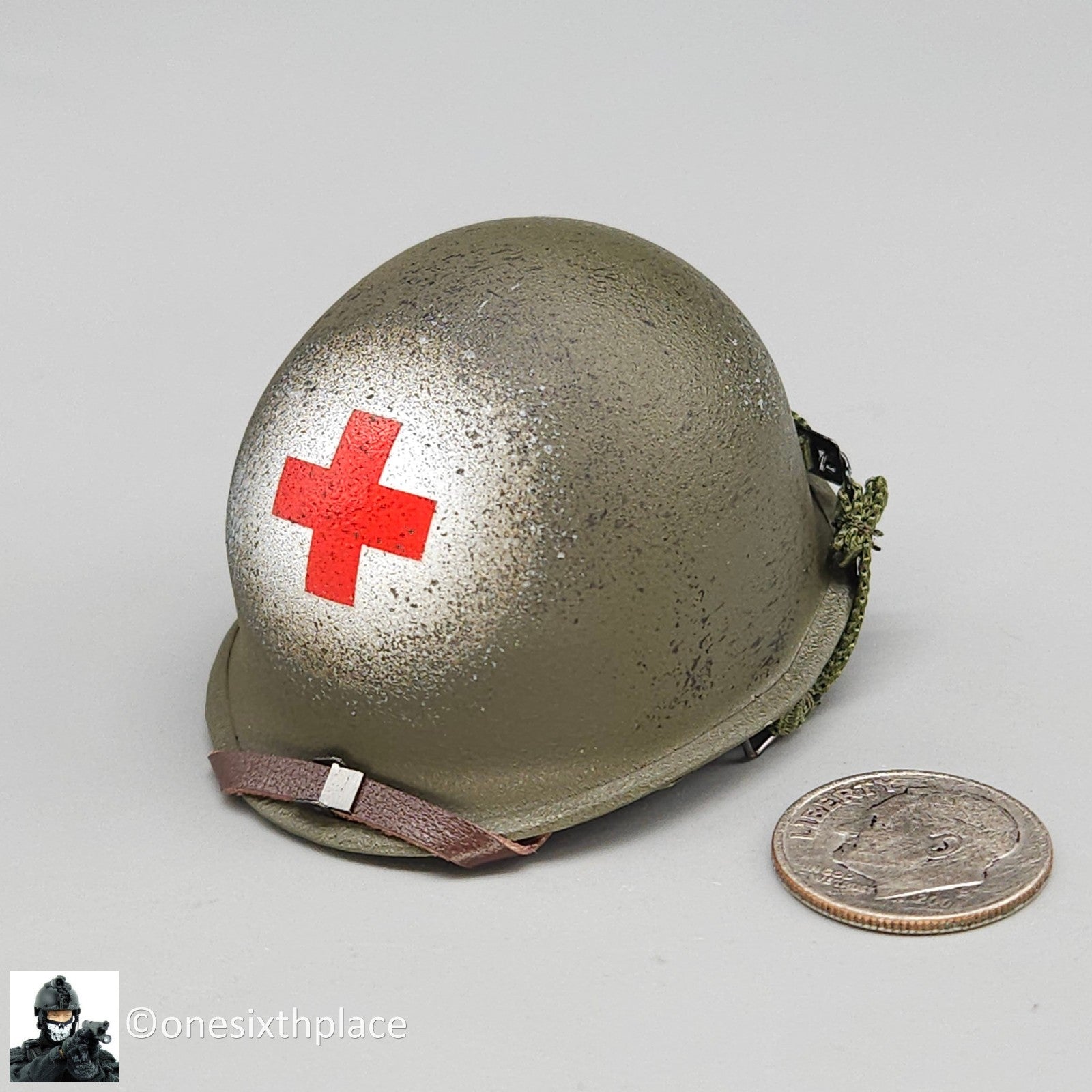 1:6 Scale DiD WWII US 2nd Ranger Battalion Medic Wade Helmet for