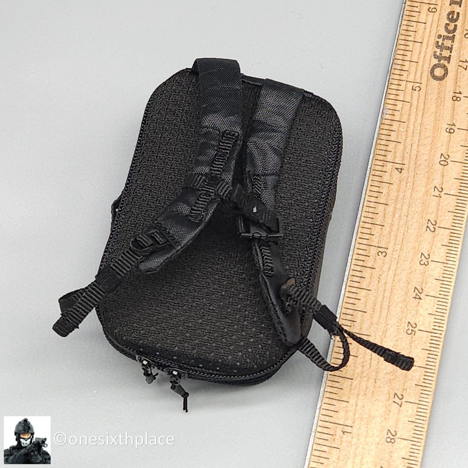 1:6 scale Easy & Simple Coalition Forces Black Backpack for 12" Figure 26065SC