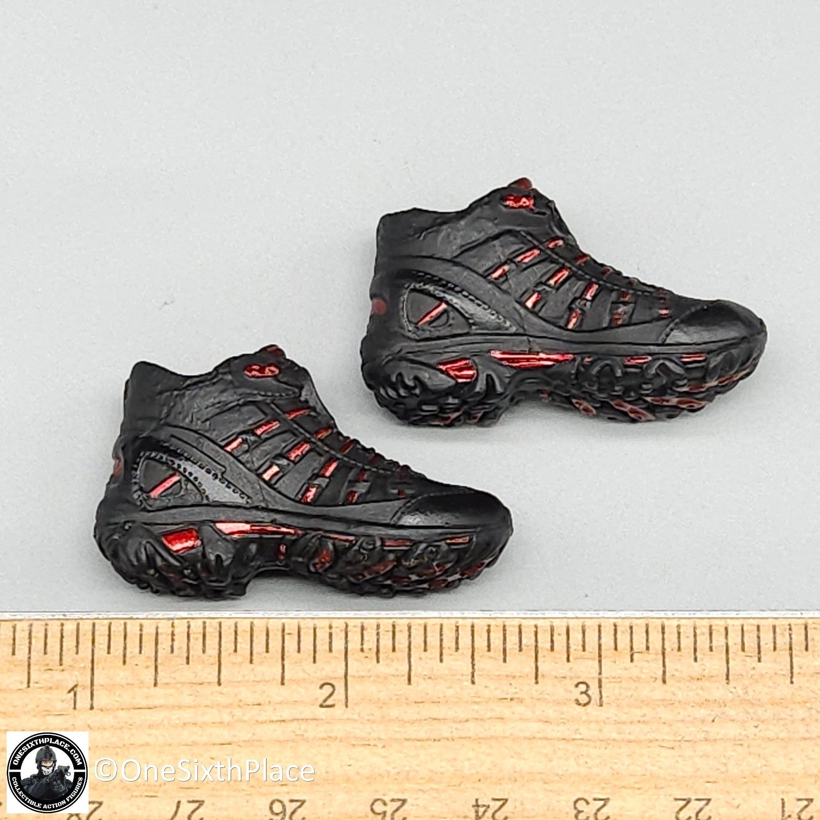 1:6 scale Fire Girl Female CQB Tactical Agent Black Red Boots for 12" Figures