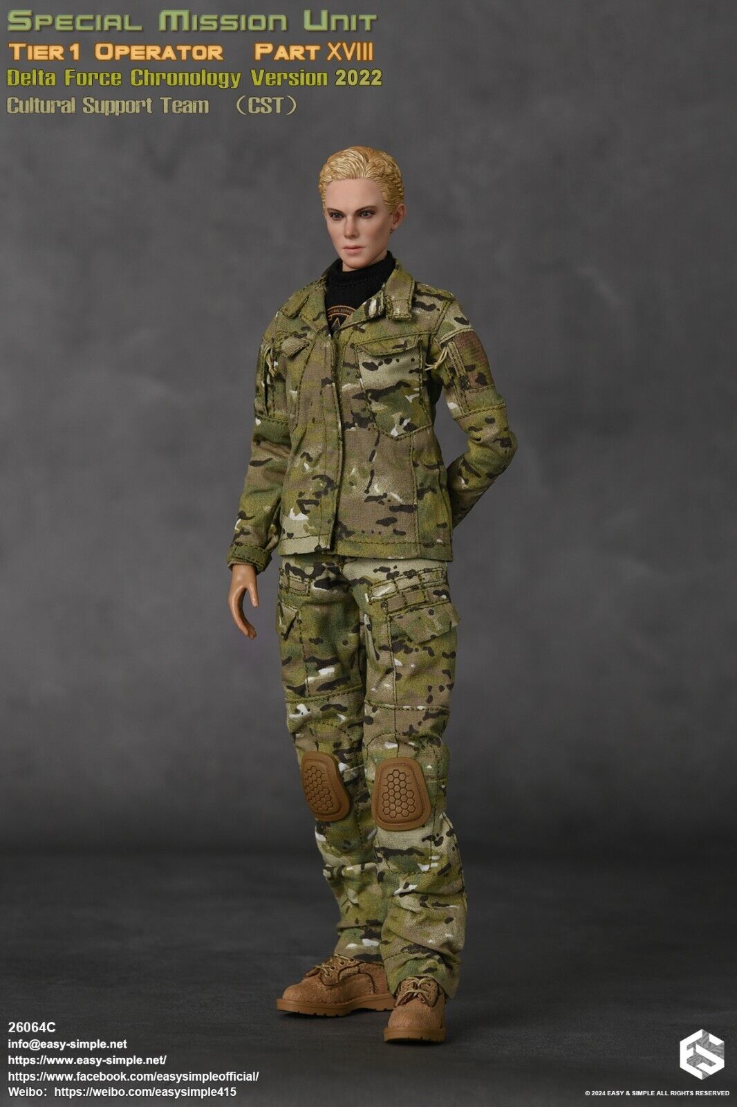 1:6 Easy & Simple Delta Force 2022 Cultural Support Team CST Female Camo Uniform