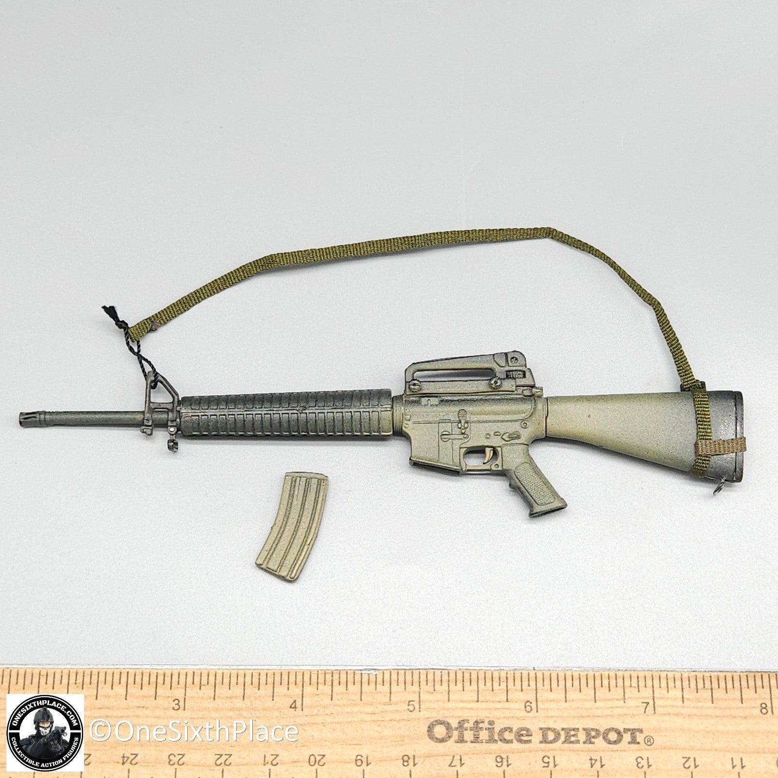 1:6 scale BBI USMC Weathered M16 Rifle w/ Custom Sling for 12" Figures