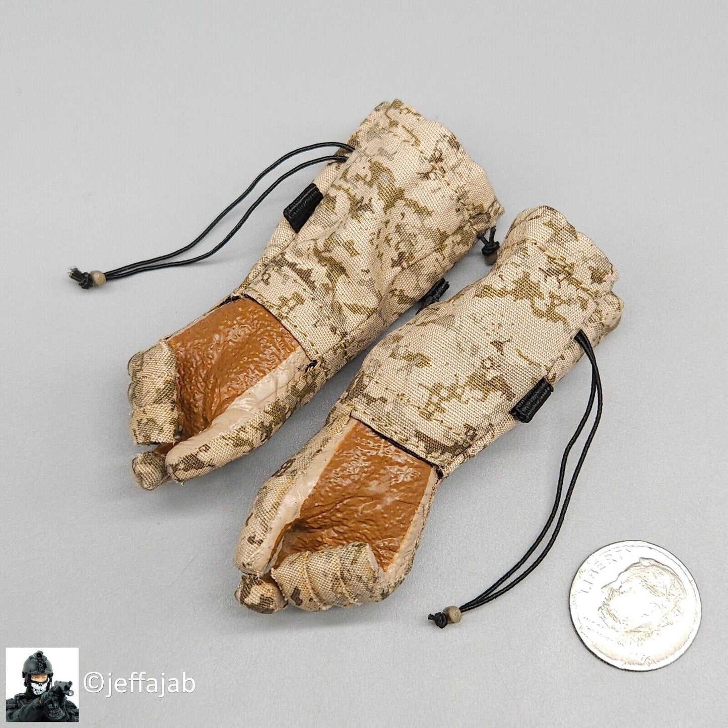 1:6 Easy & Simple Recce Element AOR1 Camo Winter Gloved Hands for 12" Figures