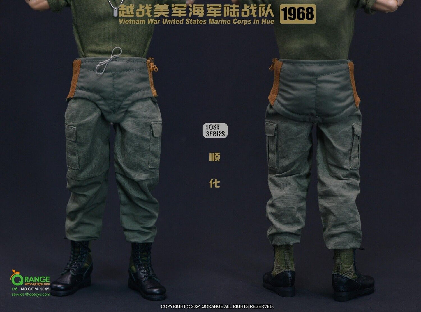 1:6 scale QOrange Vietnam War US Marine Corps in Hue Dog Tag Toothbrush Gun Oil