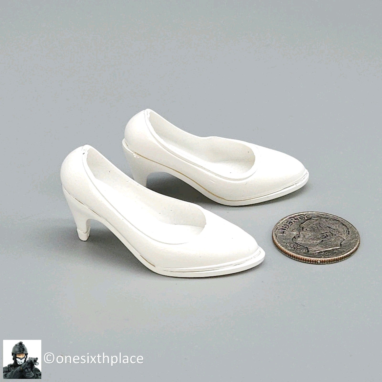 1:6 Triad Toys Female White High Heels Shoes Style A (Short Heel) 12" Figures