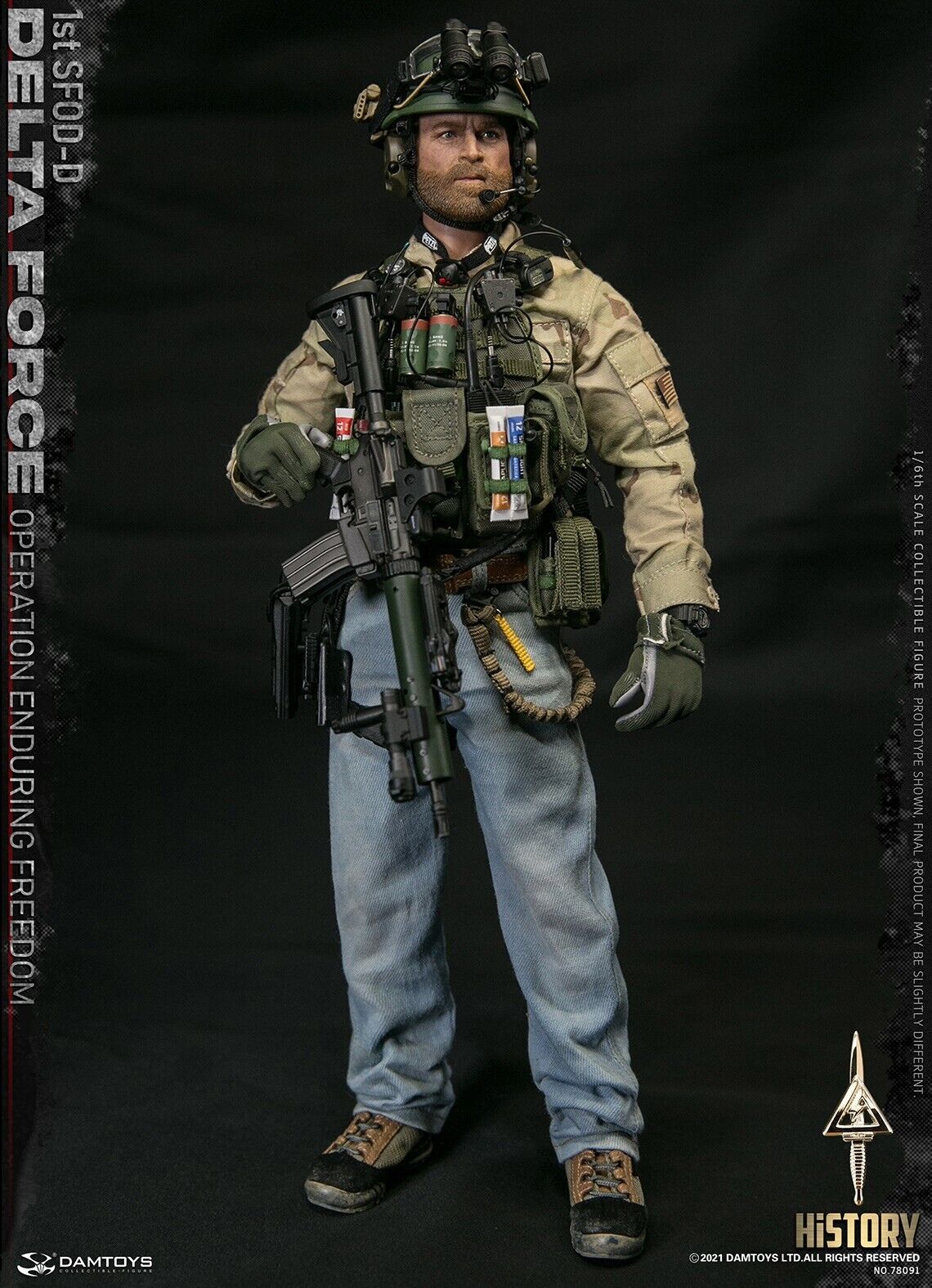 1:6 Damtoys 1st SFOD-D Enduring Freedom MICH 2002 Helmet w/ NVG for 12" Figures