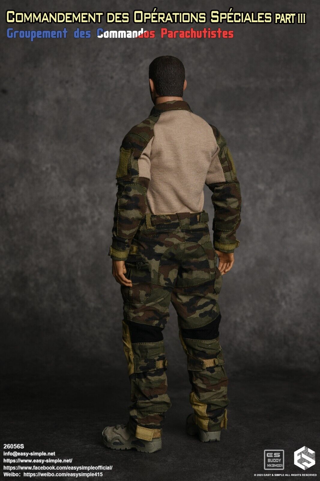 1:6 Easy & Simple French Airborne CCE Camo Combat Uniform for 12" Figures