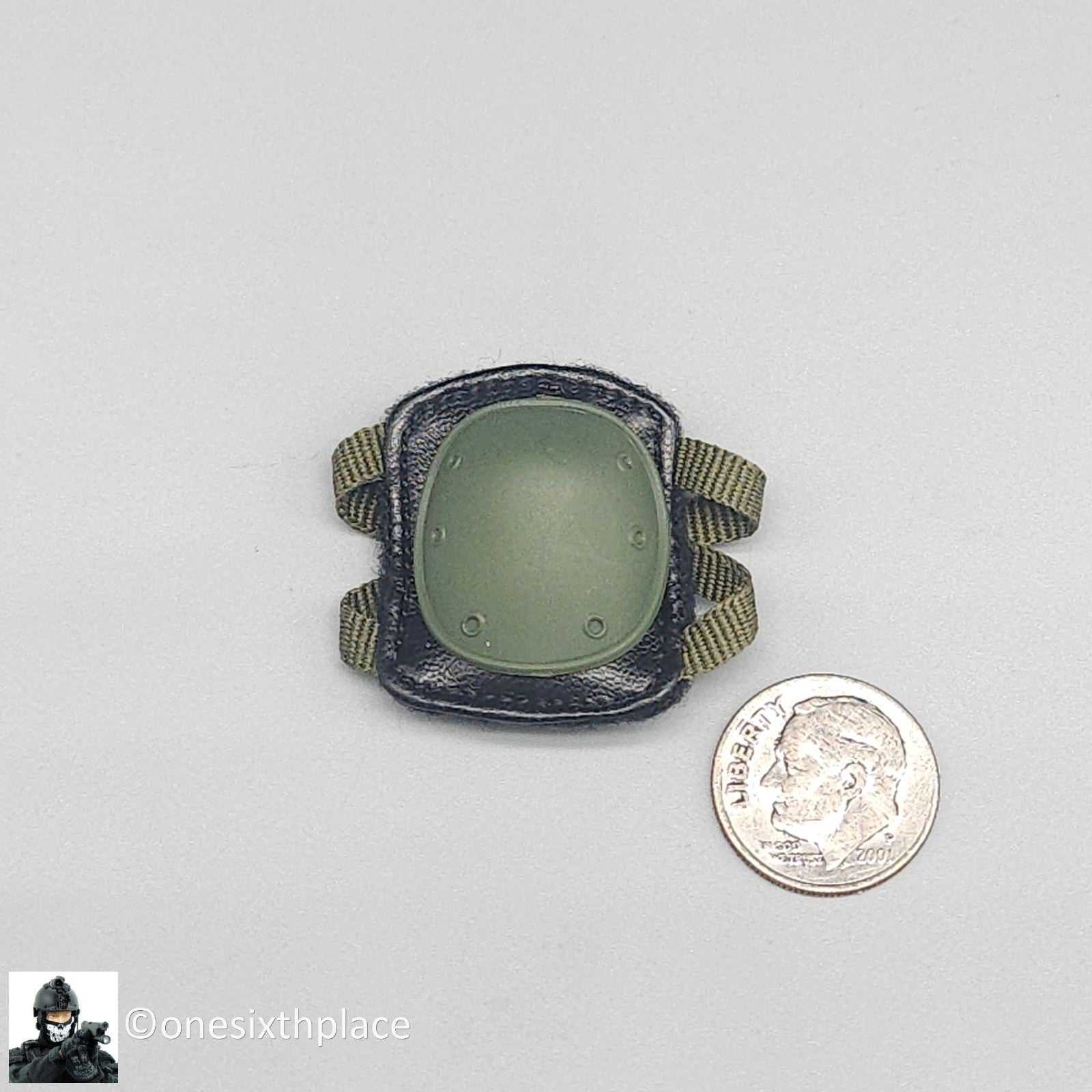 1:6 VS Toys Battlefield Girl Female Green Knee Pad (x1) for 12" Figures