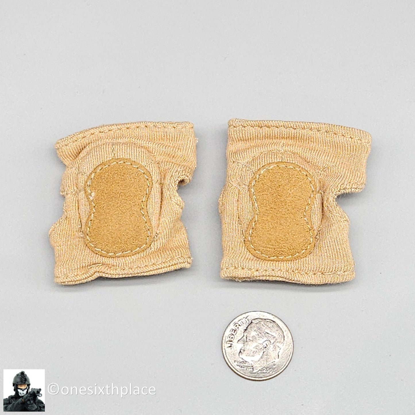 1:6 scale Toy Soldier Tan Neoprene Knee Pads for 12" Figures